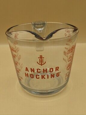 Anchor Hocking Measuring Cup with Red Markings 2-cup 16oz 500ml USA Pre-owned